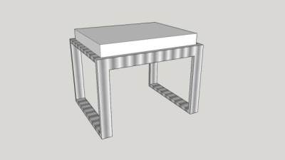 奥利弗白色凳子SU模型下载_sketchup草图大师SKP模型