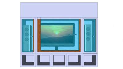 紫色玻璃电视柜SU模型下载_sketchup草图大师SKP模型