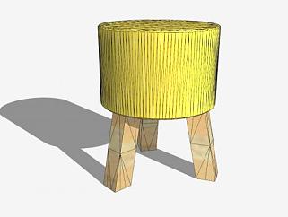 黄色座椅<em>凳子</em>SU模型下载_sketchup草图大师SKP模型