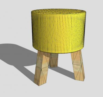 黄色座椅凳子SU模型下载_sketchup草图大师SKP模型