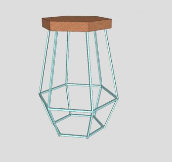 几何凳子SU模型下载_sketchup草图大师SKP模型