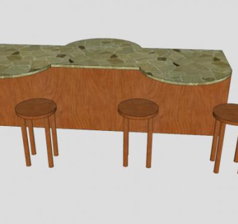 酒店吧椅SU模型下载_sketchup草图大师SKP模型