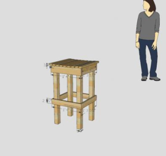 户外酒吧高脚凳SU模型下载_sketchup草图大师SKP模型