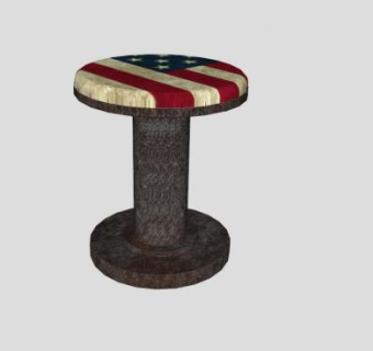 美式凳子SU模型下载_sketchup草图大师SKP模型