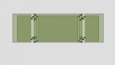 绿色电视长柜SU模型下载_sketchup草图大师SKP模型