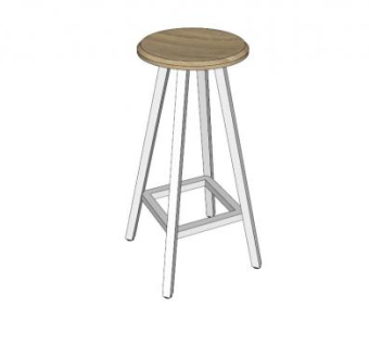 现代酒吧吧椅SU模型下载_sketchup草图大师SKP模型