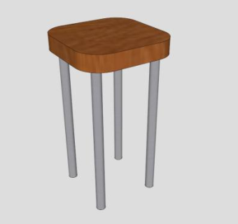 高脚座椅方凳SU模型下载_sketchup草图大师SKP模型
