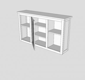 桦木胶合板电视柜SU模型下载_sketchup草图大师SKP模型