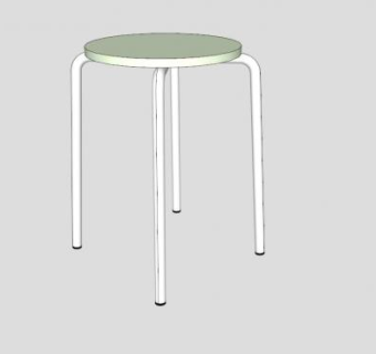 复古厨房凳子SU模型下载_sketchup草图大师SKP模型