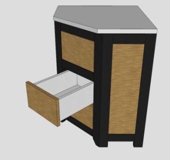 可以放在角落里复古的电视柜SU模型下载_sketchup草图大师SKP模型