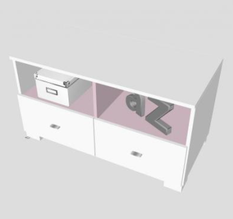 粉色电视柜SU模型下载_sketchup草图大师SKP模型