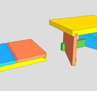 日本折叠凳子SU模型下载_sketchup草图大师SKP模型
