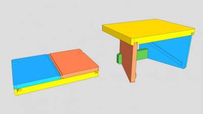 日本折叠凳子SU模型下载_sketchup草图大师SKP模型