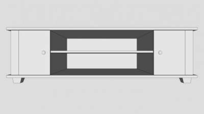 地柜式现代简约电视柜SU模型下载_sketchup草图大师SKP模型