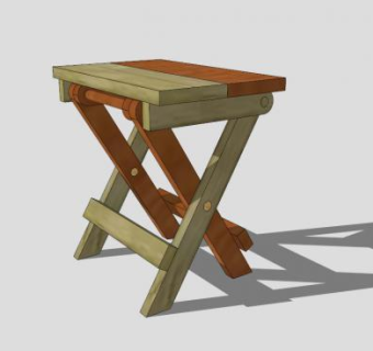 折叠脚凳SU模型下载_sketchup草图大师SKP模型
