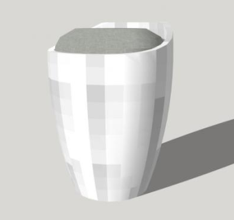 白色凳子座椅SU模型下载_sketchup草图大师SKP模型