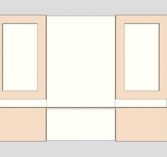 简易式电视柜墙SU模型下载_sketchup草图大师SKP模型