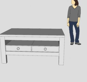 房间里白色电视柜SU模型下载_sketchup草图大师SKP模型