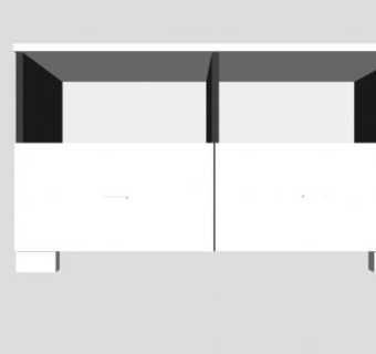黑白简约电视柜SU模型下载_sketchup草图大师SKP模型