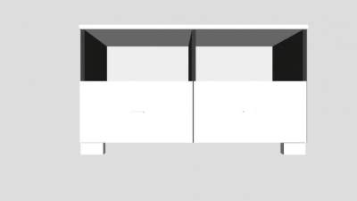 黑白简约电视柜SU模型下载_sketchup草图大师SKP模型