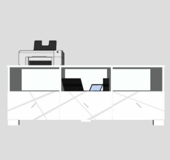 白色简约型电视柜SU模型下载_sketchup草图大师SKP模型