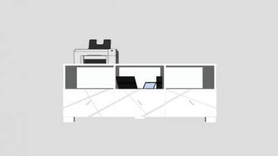 白色简约型电视柜SU模型下载_sketchup草图大师SKP模型