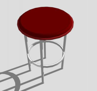 酒吧凳子红色高脚凳SU模型下载_sketchup草图大师SKP模型