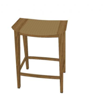 弧形胡桃木凳SU模型下载_sketchup草图大师SKP模型