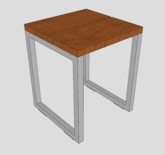 木制凳子SU模型下载_sketchup草图大师SKP模型