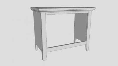 正方形白色电视柜SU模型下载_sketchup草图大师SKP模型