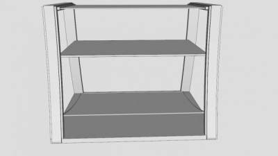 双层白色电视柜SU模型下载_sketchup草图大师SKP模型