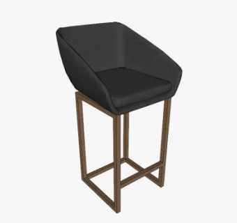 黑色座椅凳子SU模型下载_sketchup草图大师SKP模型