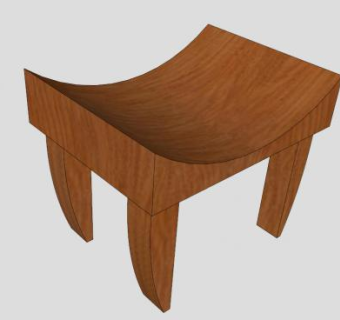 实木凳子方凳座椅SU模型下载_sketchup草图大师SKP模型