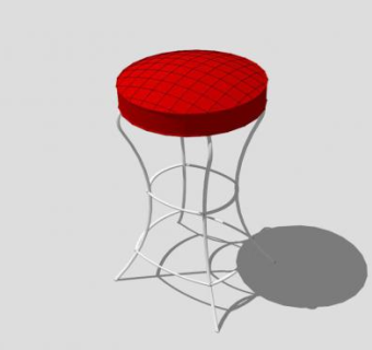 红色吧椅酒吧凳子SU模型下载_sketchup草图大师SKP模型