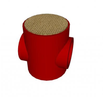 十字形管座凳子SU模型下载_sketchup草图大师SKP模型