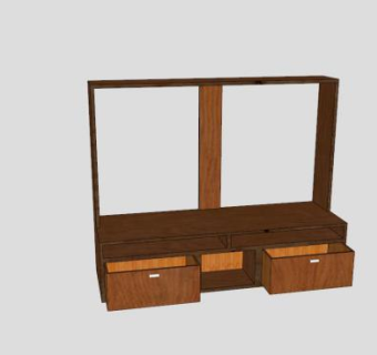 悬挂式电视柜SU模型下载_sketchup草图大师SKP模型