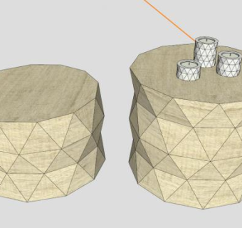 实木桌椅凳子SU模型下载_sketchup草图大师SKP模型