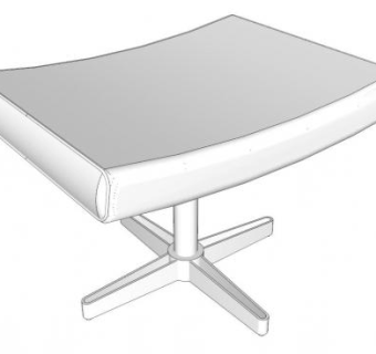 凳子高聚白色座椅SU模型下载_sketchup草图大师SKP模型