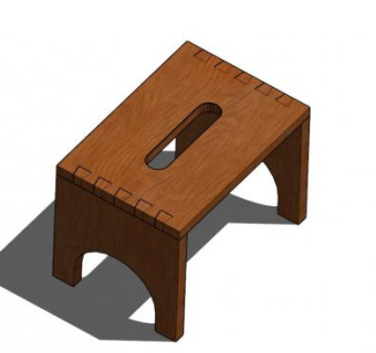 低凳实木座椅SU模型下载_sketchup草图大师SKP模型
