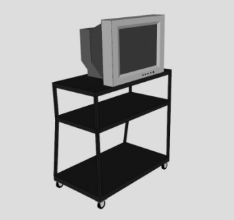 黑灰现代电视柜SU模型下载_sketchup草图大师SKP模型