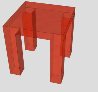 红色方凳SU模型下载_sketchup草图大师SKP模型