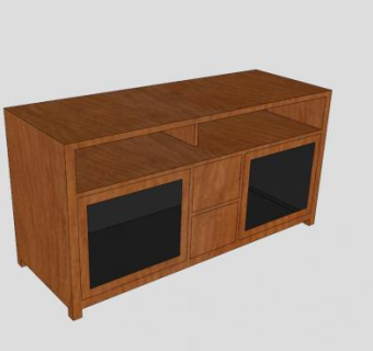 落地式现代电视柜SU模型下载_sketchup草图大师SKP模型