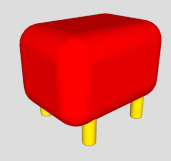 红色皮革凳子SU模型下载_sketchup草图大师SKP模型