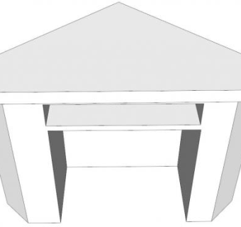 角落里纯白色电视柜SU模型下载_sketchup草图大师SKP模型