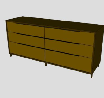 茶棕色电视柜SU模型下载_sketchup草图大师SKP模型