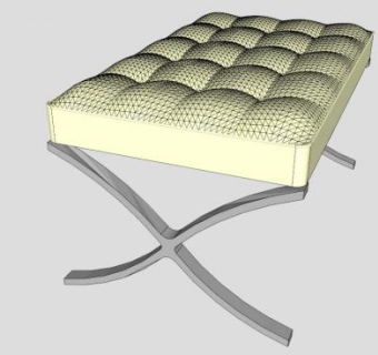 真皮休闲凳子SU模型下载_sketchup草图大师SKP模型