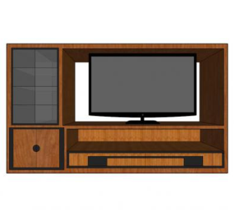 玻璃全尺寸电视柜SU模型下载_sketchup草图大师SKP模型