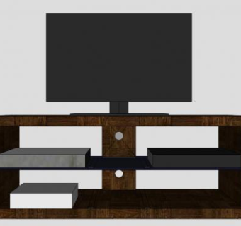创意电视柜SU模型下载_sketchup草图大师SKP模型