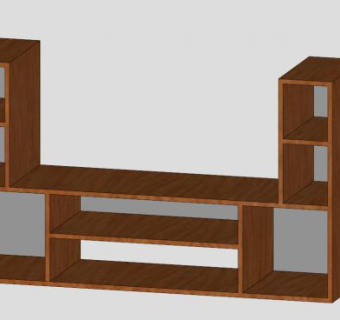 组合式简约电视柜SU模型下载_sketchup草图大师SKP模型