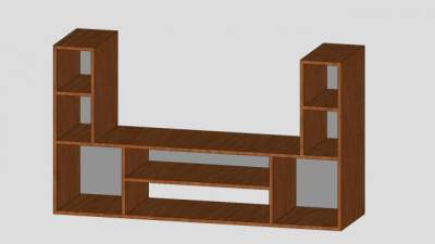 组合式简约电视柜SU模型下载_sketchup草图大师SKP模型